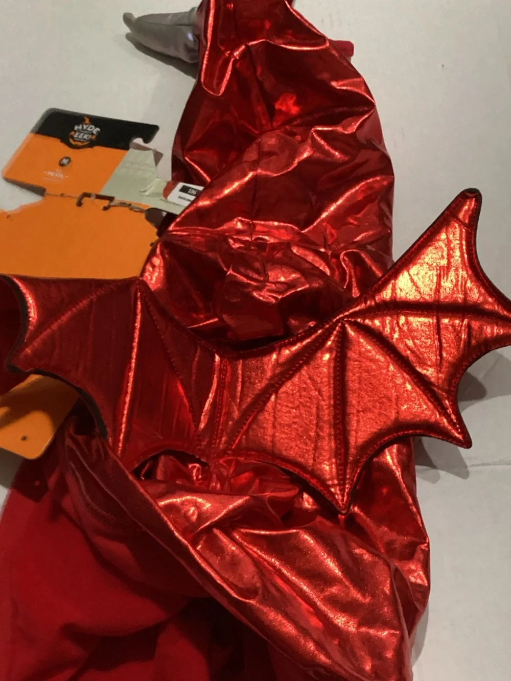 Hydy Peek! Red Shiny Devil Dog Costume - Medium